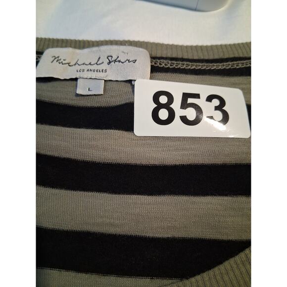 Michael Stars Quiet Luxury Women's size Large Grungecore Dani Stripped Comfy Tee - Picture 8 of 12